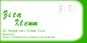 zita klemm business card